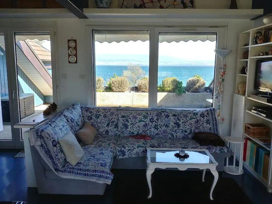 公寓 Lakefront. Appartement Pieds Dans L'Eau. View And Direct Access To The Lake. Anthy-sur-Leman 法国
